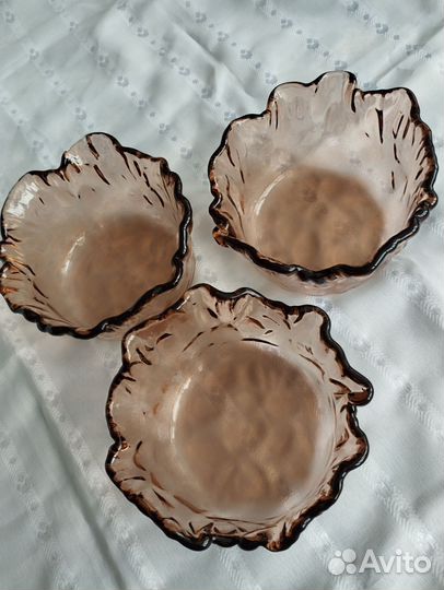 Вазы салатники цветное стекло СССР