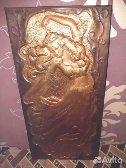 Настенное панно из металла.Ссср. Чеканка