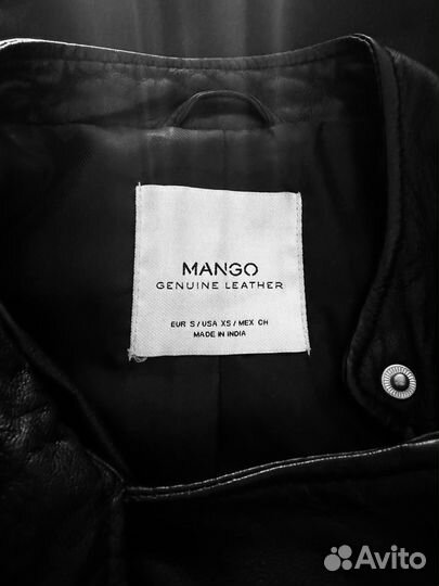 Кожаная куртка косуха mango