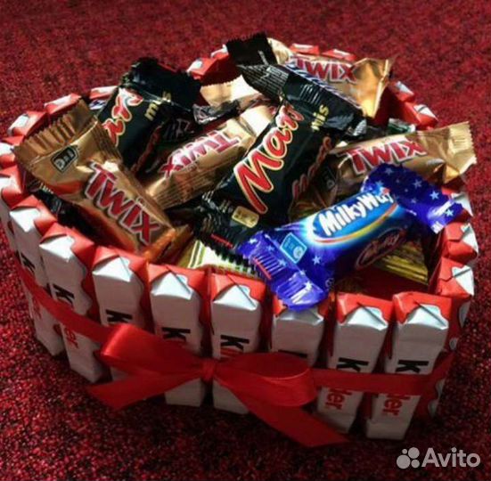 Букет из конфет, букет киндеры, букет из чая