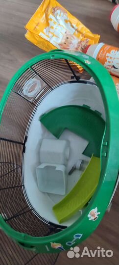 Бу набор для хомячка клетка переноска корм опилки