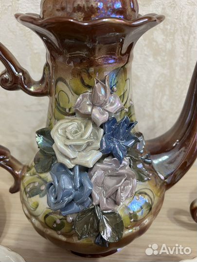 Сервиз чайный с лепниной цветами СССР