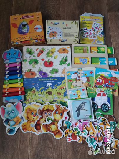 Пазлы, ксилофон, сортеры