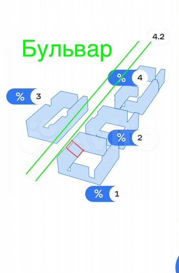 Помещение на бульваре 84 м²