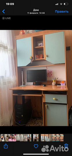 Шкаф пенал, кровать, стол