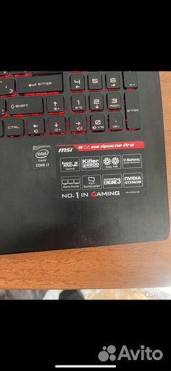 Игровой ноутбук msi GE62