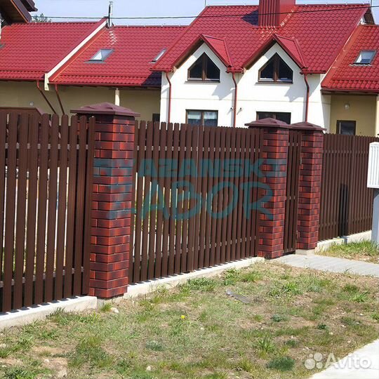 Забор из профиля штакетника в Скопине