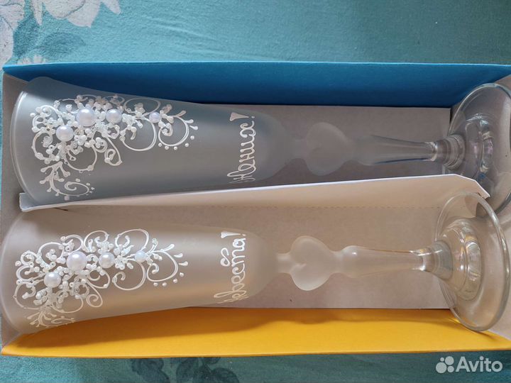 Свадебные бокалы для жениха и невесты