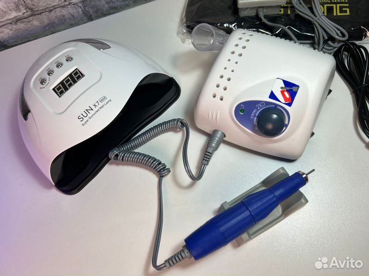Аппарат для маникюра strong и лампа sunx7