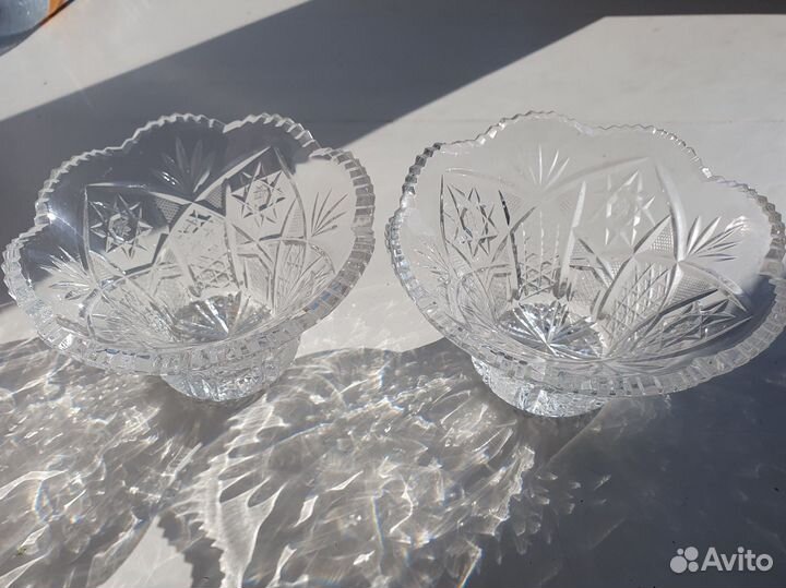 2 конфетницы СССР хрустальные