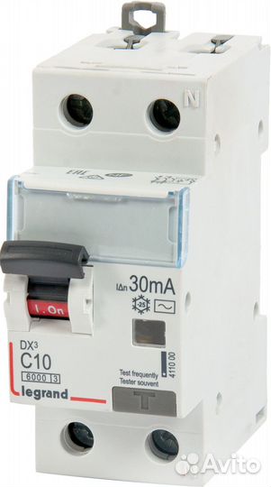 Дифференциальный автомат DX3 авдт 1P N C10 А 30 мА