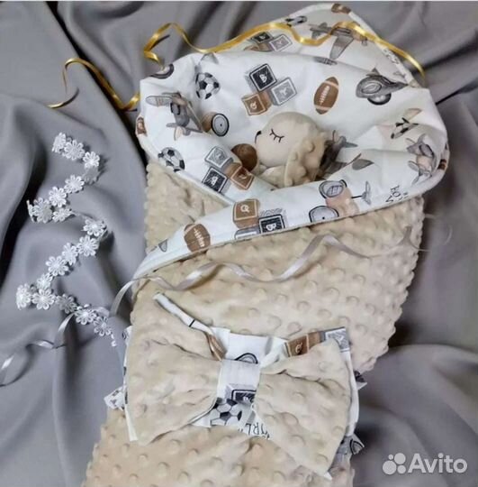 Бортики.Простынь.Подушка.Кокон.Плед.Бант.Комфортер