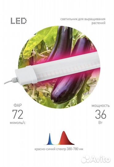Продаю фитолампу светодиодную Эра 36 Вт