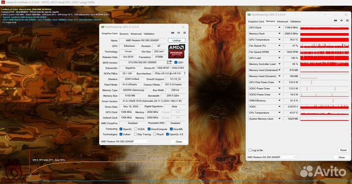 RX 580 8Gb (Гарантия) Sapphire Pulse 2048sp