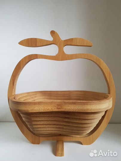 Складная корзина для фруктов из дерева новая