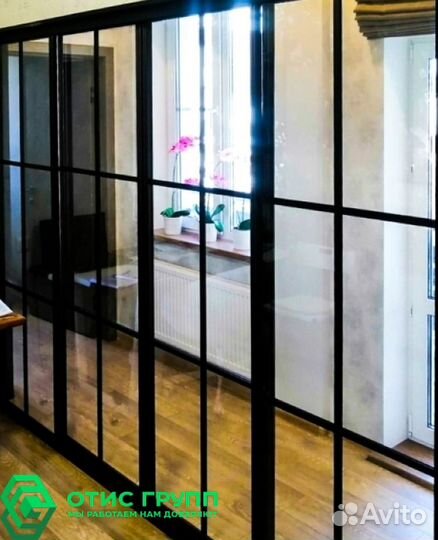Раздвижные стеклянные перегородки