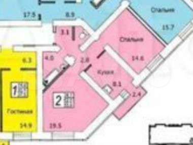 2-к. квартира, 54,5 м², 4/10 эт.