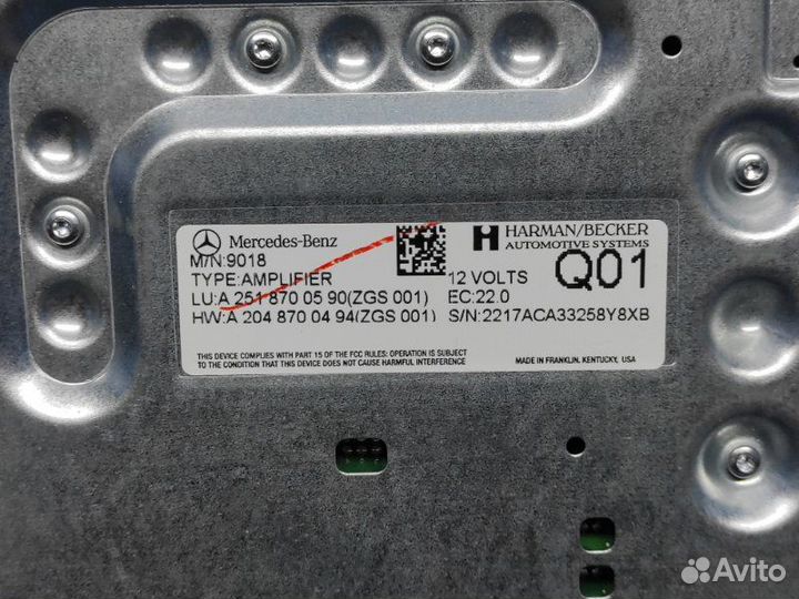 Усилитель звука Mercedes Ml W164