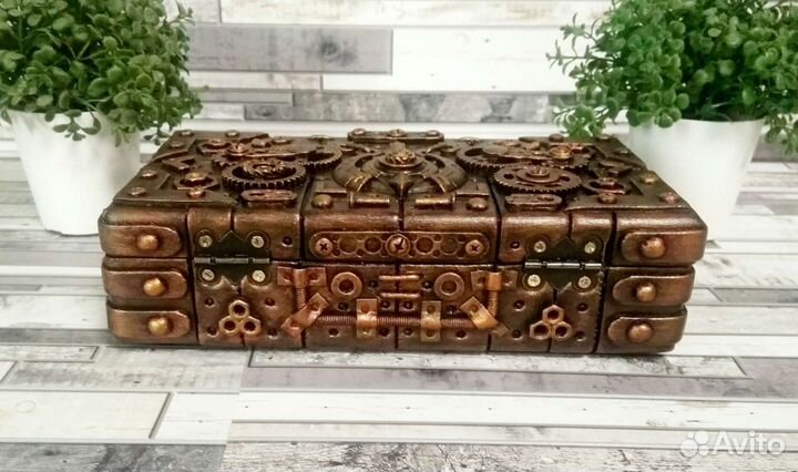 Шкатулка-купюрница в стиле стимпанк