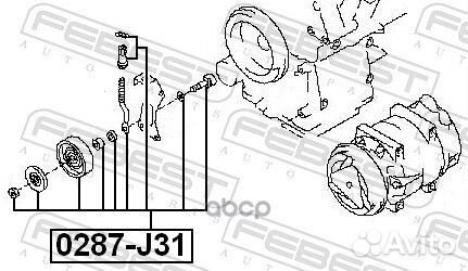 Ролик натяжной ремня кондиционера 0287-J31 Febest