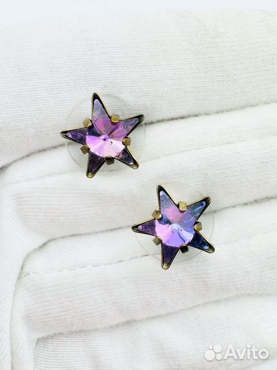 Винтажные серьги-пусеты Англия звезды