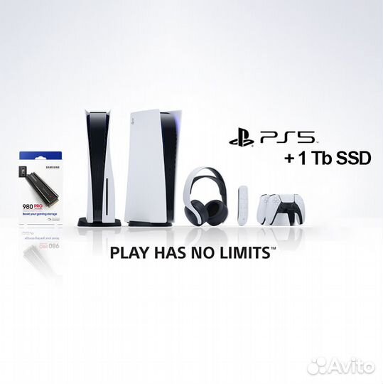 Sony Playstation 5 / PS5 с дисководом + 1 Tb SSD