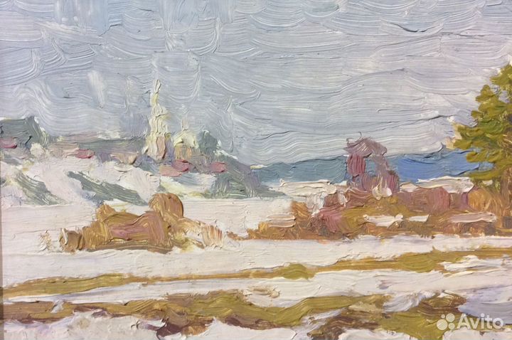 Картина. Весенний день на Нерли. Пейзаж Модоров О