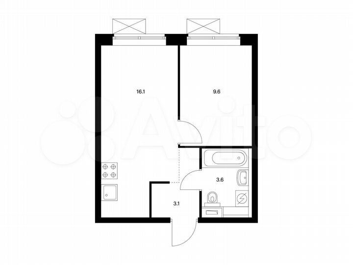 1-к. квартира, 32,4 м², 2/33 эт.