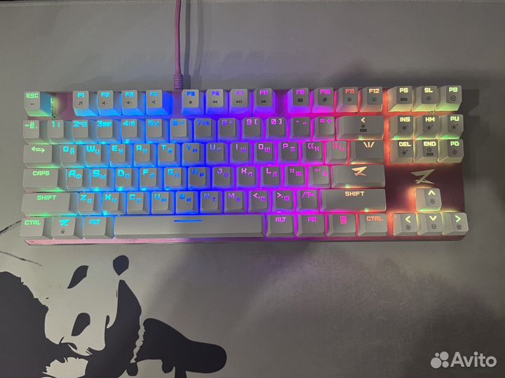 Keyboard ZET gaming blade PRO, бело - розовая
