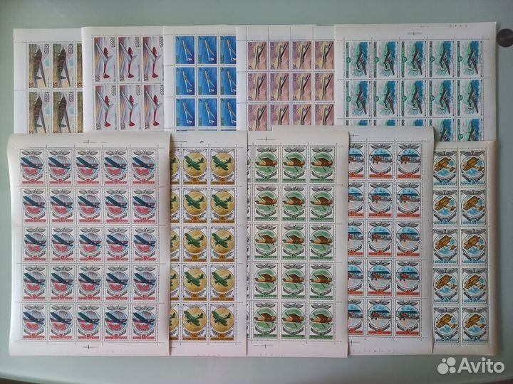 Марки Листы СССР Техника Самолеты за любой