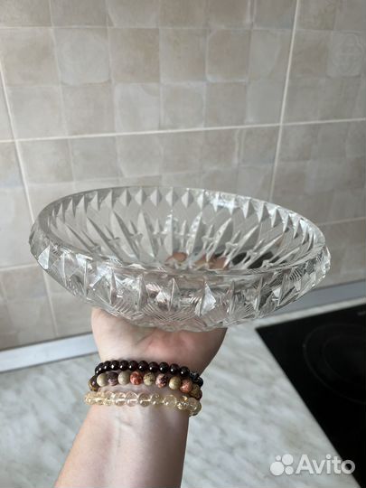 Большая Хрустальная ваза салатник СССР