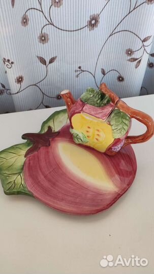 Чайник заварочный керамический + сырная доска