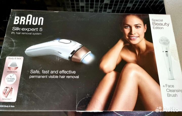 Фотоэпилятор braun silk expert 5+аппарат для лица