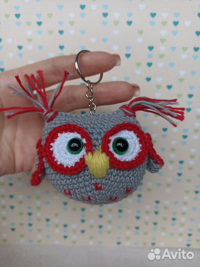Брелок вязаная сова
