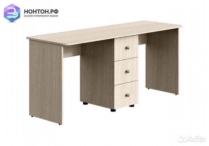 Письменный 2-х местный стол Мийа-3А ясень шимо све