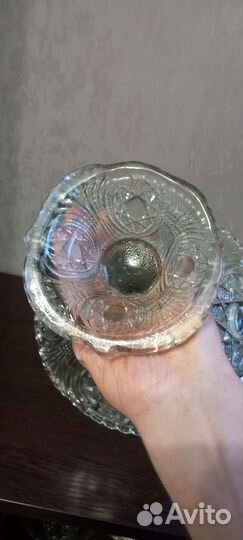 Ваза для фруктов на ножке старинная