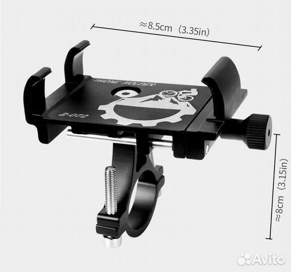 Металлический держатель на руль Z-072. Черный