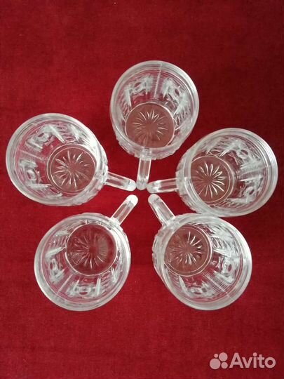 Кружки хрустальные 5 шт. Новые