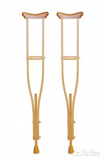 Костыли подмышечные с деревянными ручками