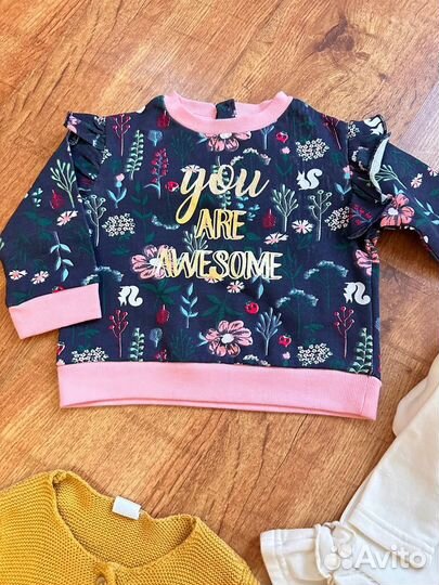 Джинсовка кардиган лонги для девочки пакетом 80-86