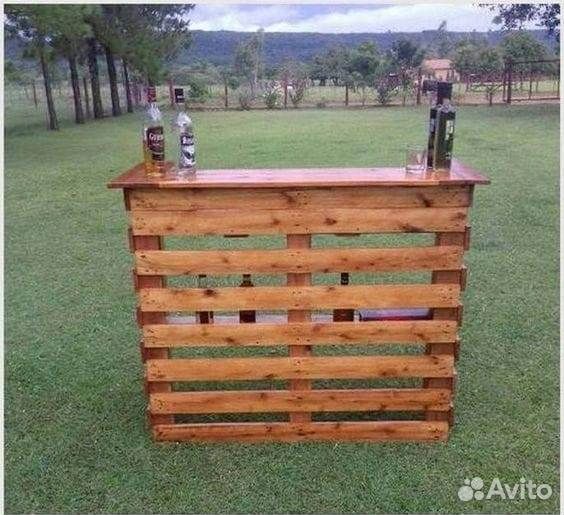 Стойка в стиле паллет (барная, для ресепшн, кухни)