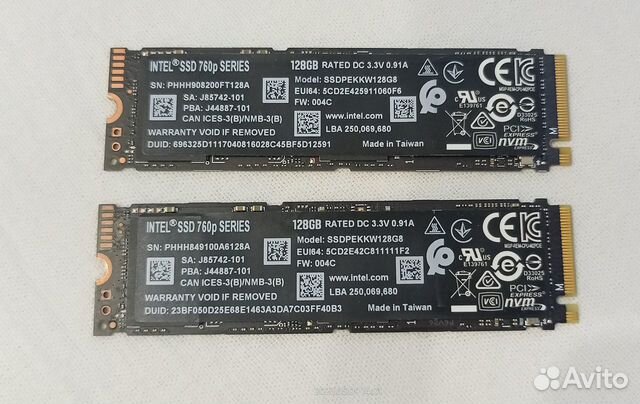 SSD Intel 760p 128GB NVMe M.2