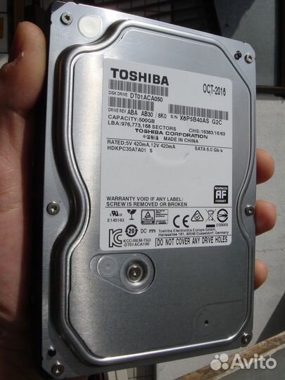 500 гб Диск - Toshiba DT01ACA050 - рабочий