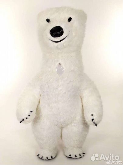 Надувной костюм белого медведя. Новый