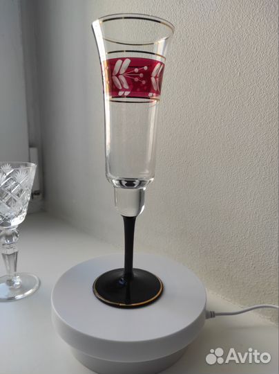 Высокие фужеры Богемия Bohemia 3 шт редкие