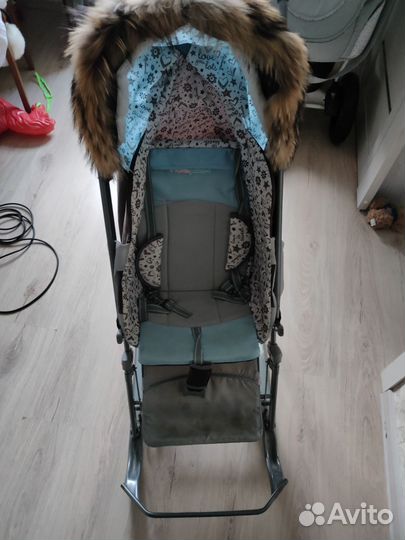 Детские санки коляска с колесами