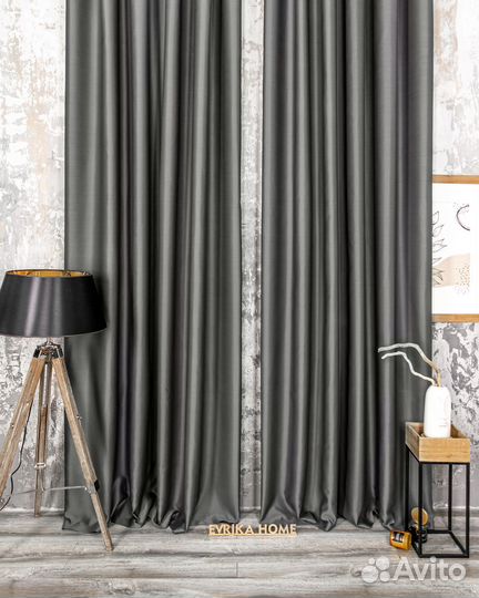 Шторы блэкаут амадео графит новые пошив