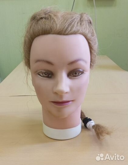 Учебная голова-манекен для причесок со штативом
