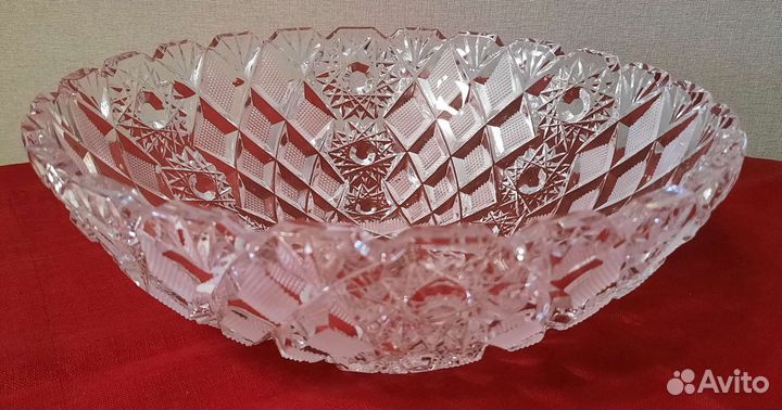Ваза для фруктов. Хрусталь. Большая. Диаметр 24см