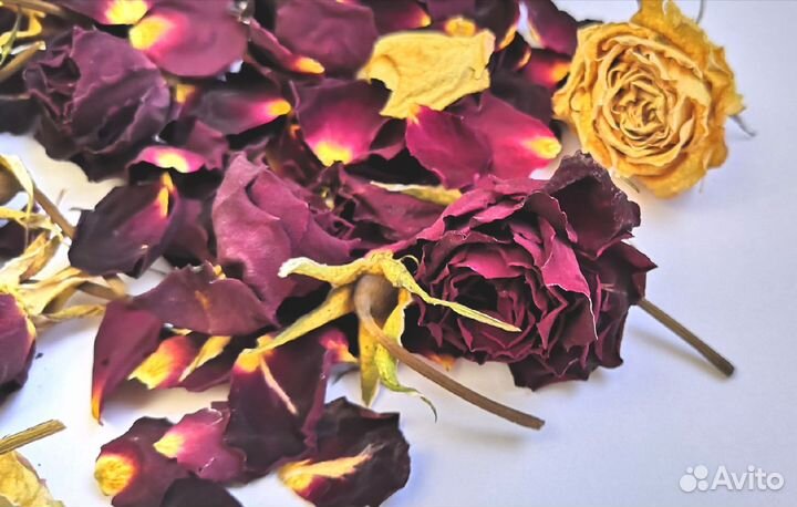 Сухоцветы, розы, лепестки для творчества 25 гр